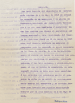 Comunicación del presidente Manuel Allendesalazar a Francisco Rodríguez Marín de 12 de enero de 1920 sobre la suscripción para la construcción del monumento en homenaje a Miguel de Cervantes. FRM/21/09 (ACCHS-CSIC).